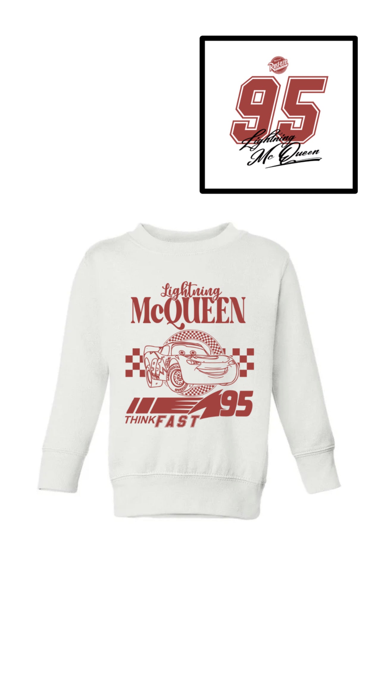 Double Sided Red Car Crewneck