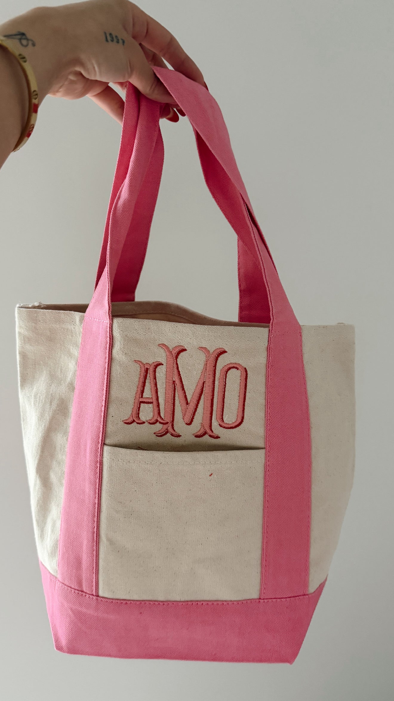 Custom Embroidery Small PINK Tote