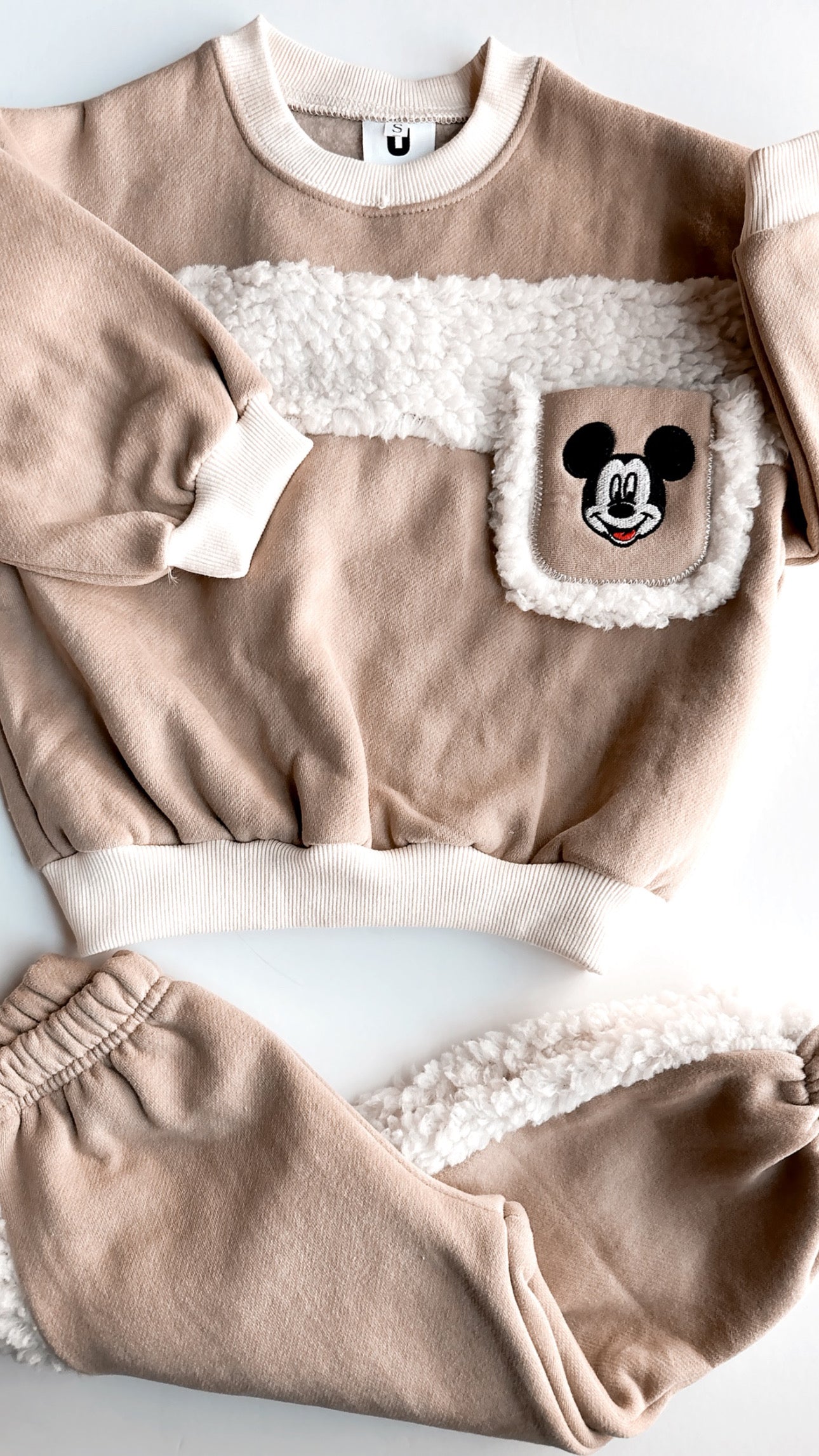 Beige Sherpa 2pcs Set Mouse
