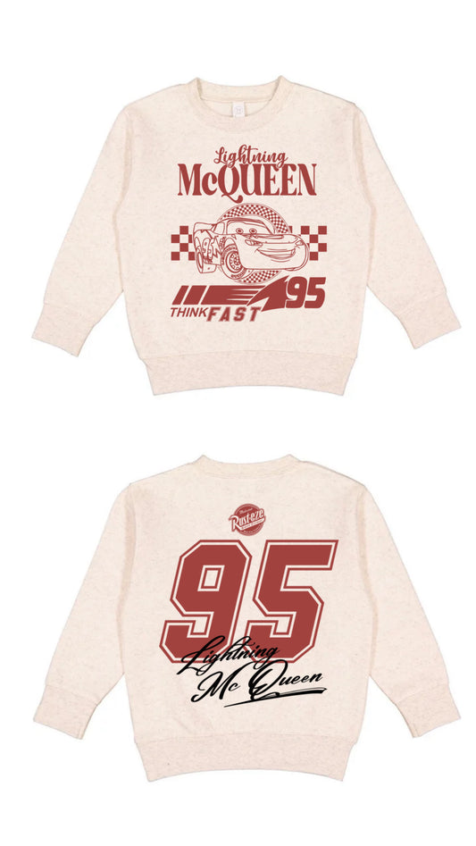 Double Sided Red Car Crewneck