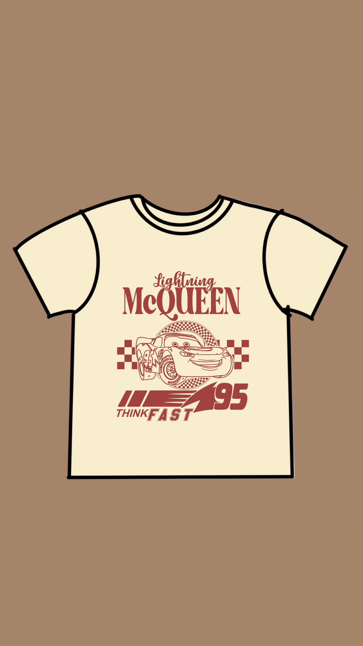 Neutral Double Sided Red Car T-Shirt