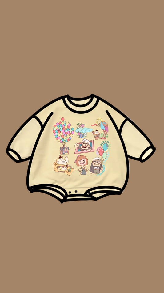 House Balloons Love Long Sleeve Romper