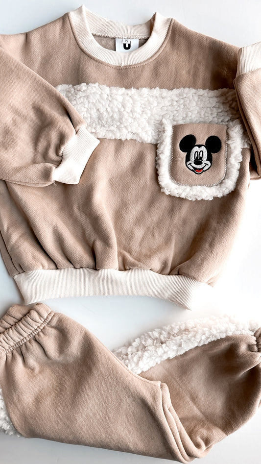 Beige Sherpa 2pcs Set Mouse